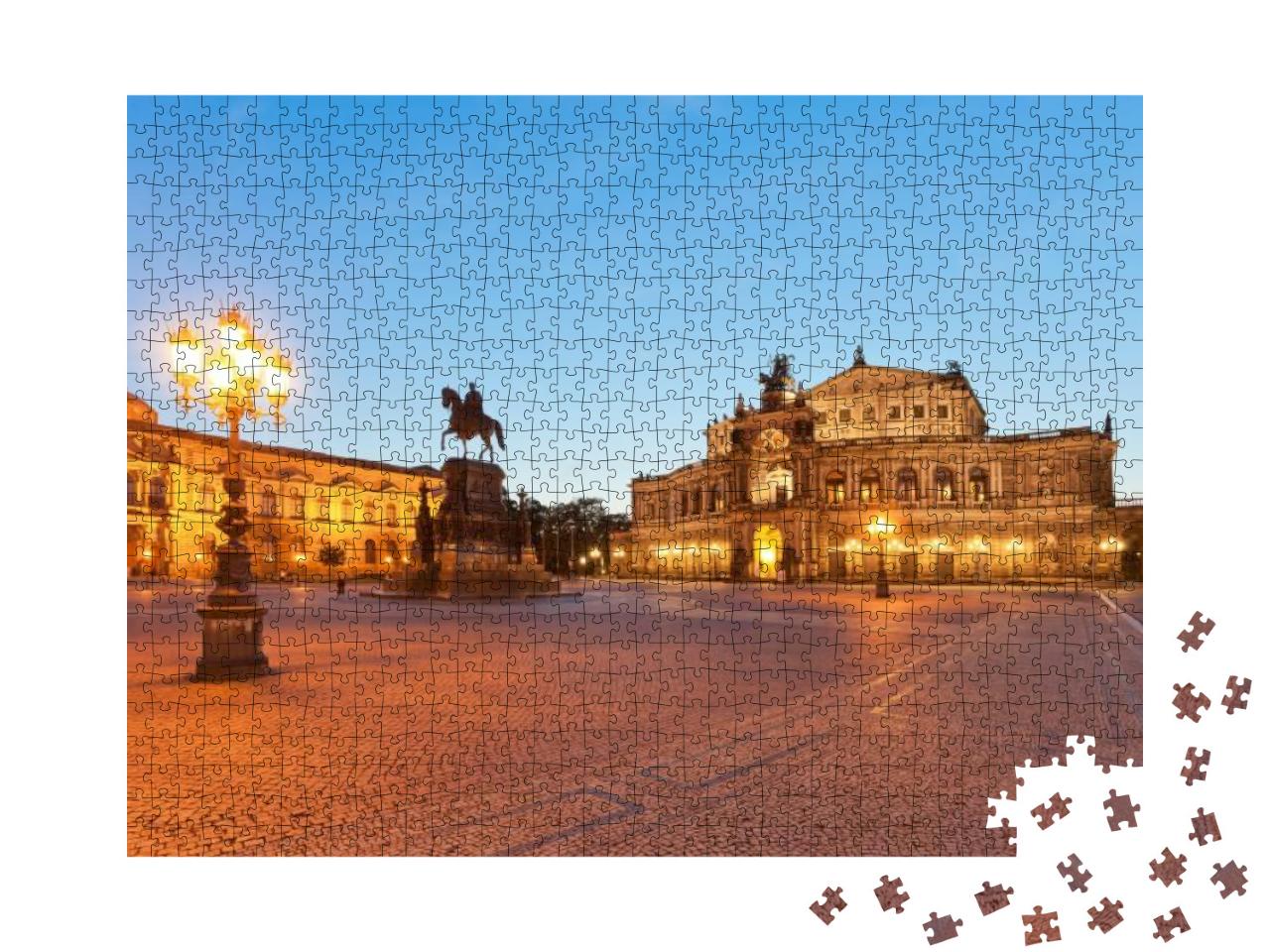 Puzzle 1000 Teile „Dresden: Semperoper in der Atmosphäre des Morgens“