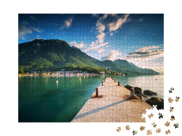 Puzzle 1000 Teile „Sonnenuntergang im Wallis, Schweizer Alpen, Europa“