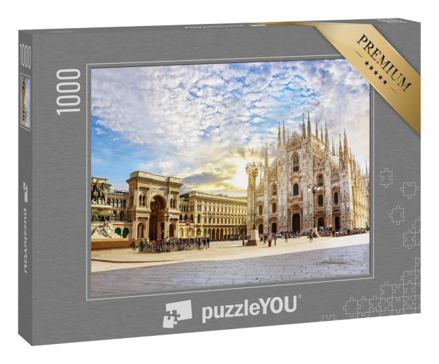 Puzzle 1000 Teile „Spektakuläres Licht am Mailänder Dom, Italien“