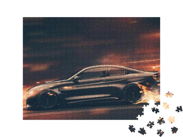 Puzzle 500 Teile „Street Racer: schwarzer Sportwagen“