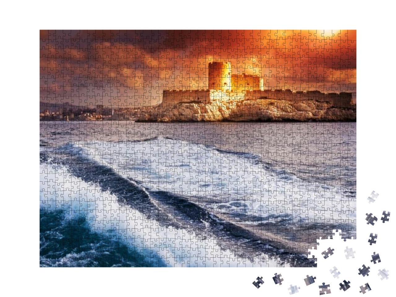 Puzzle 1000 Teile „Chateau d'If, Marseille, Frankreich, farbenfrohe Meereslandschaft“