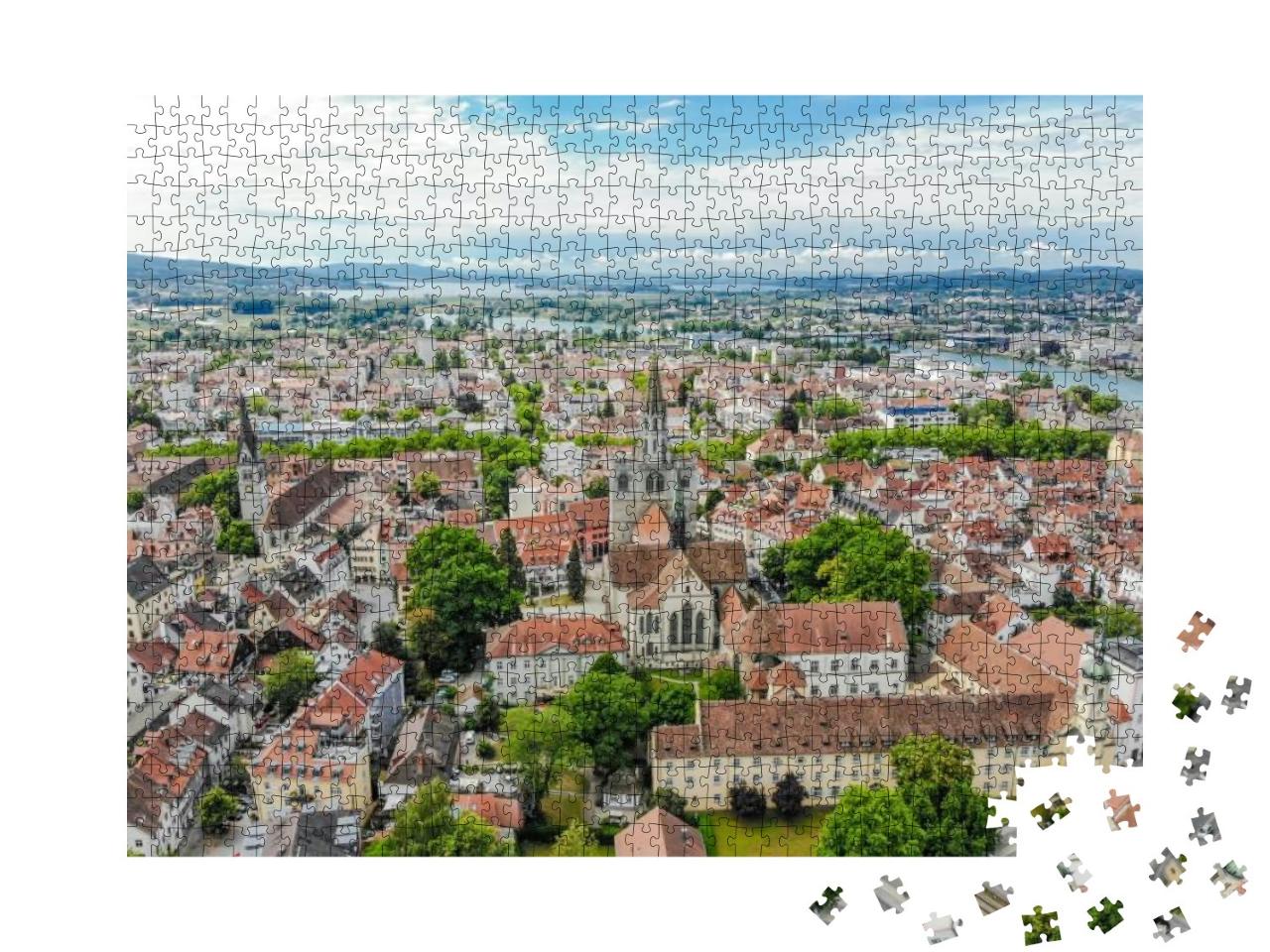 Puzzle 1000 Teile „Blick auf die Hafenstadt Konstanz am Bodensee“