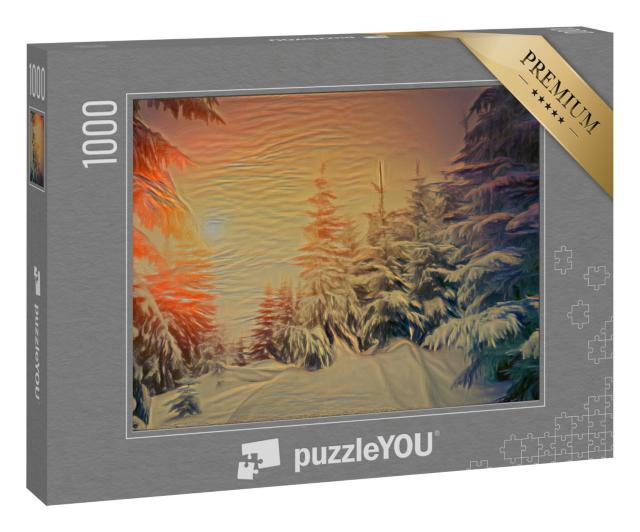 Puzzle 1000 Teile „im Stil von Edvard Munch, Der Schrei - Landschaft im Sonnenlicht - Puzzle-Kollektion Künstler & Gemälde“