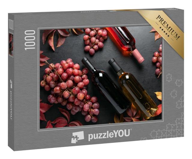 Puzzle 1000 Teile „Ein Sortiment von Weinflaschen“