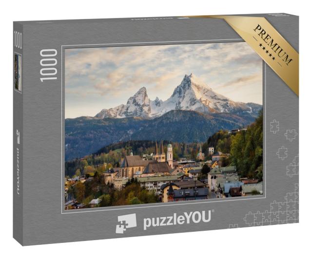 Puzzle 1000 Teile „Berchtesgaden vor dem Watzmann in den bayerischen Alpen“
