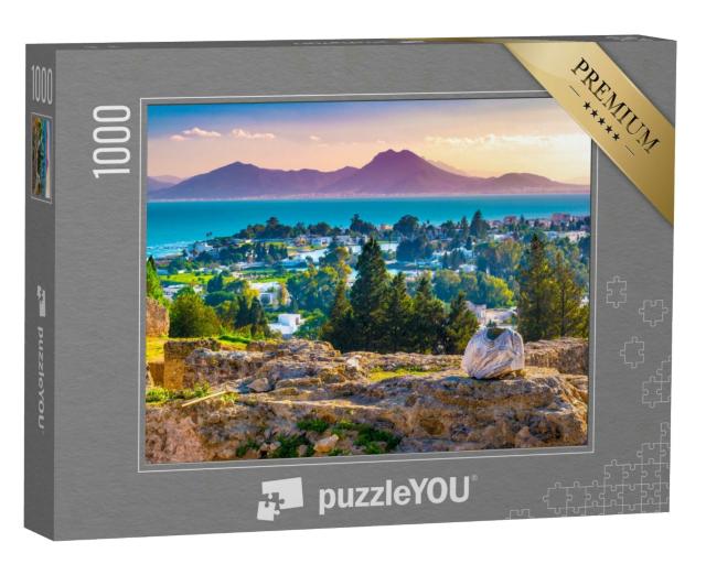 Puzzle 1000 Teile „Blick vom Hügel Byrsa mit antiken Überresten von Karthago, Tunis, Tunesien“