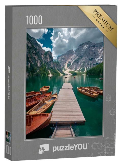 Puzzle 1000 Teile „Landschaft um den Pragser Wildsee, Dolomiten, Italien“