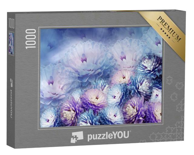 Puzzle 1000 Teile „Chrysantheme auf violettem Hintergrund“