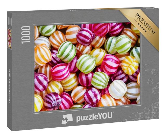 Puzzle 1000 Teile „Leckere gestreifte Bonbons in verschiedenen Farben“
