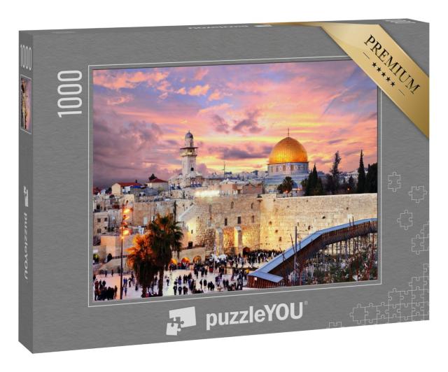 Puzzle 1000 Teile „Altstadt an der Westmauer mit Tempelberg, Jerusalem, Israel“
