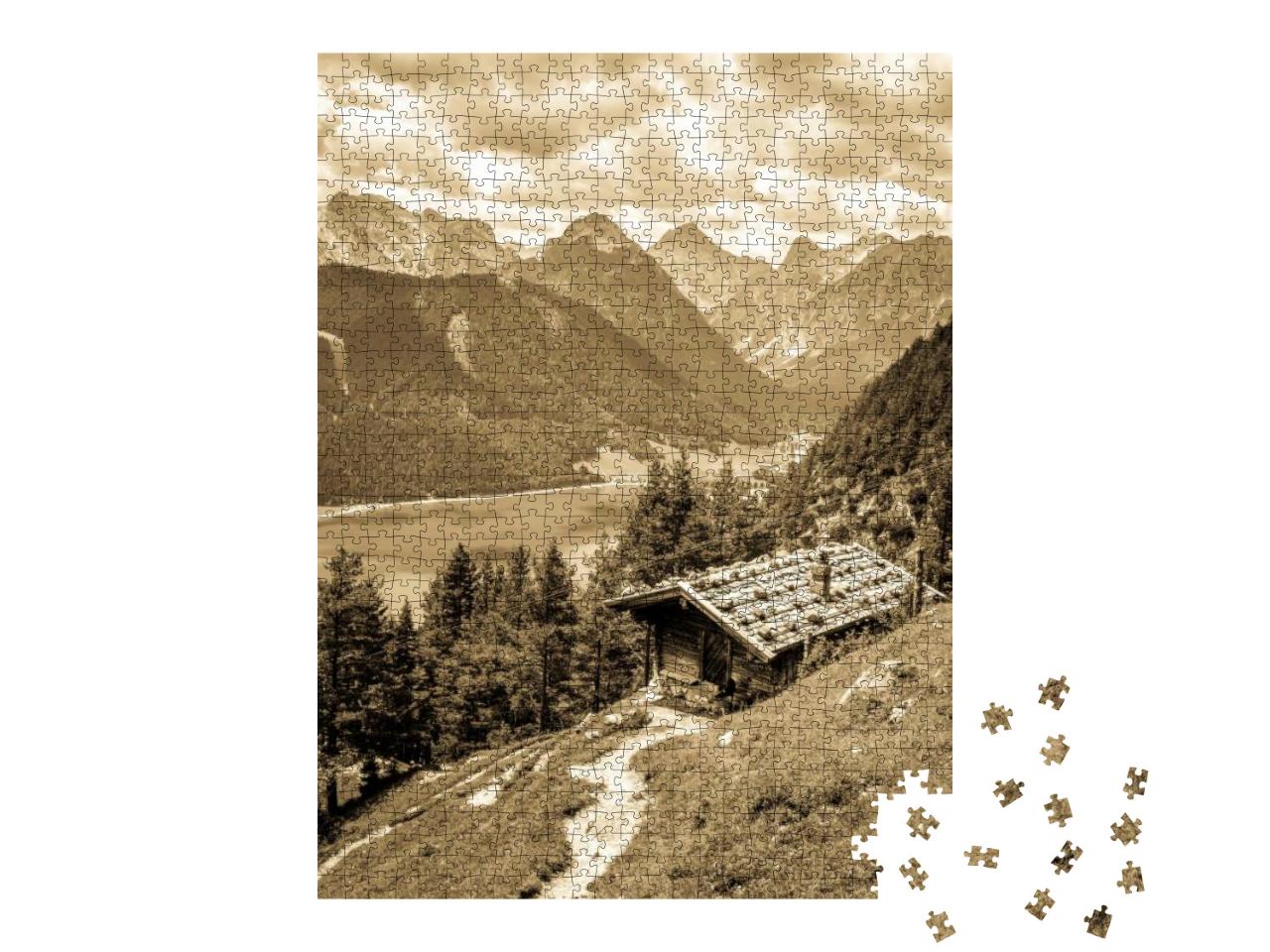 Puzzle 1000 Teile „Achensee in Österreich, Sepia“