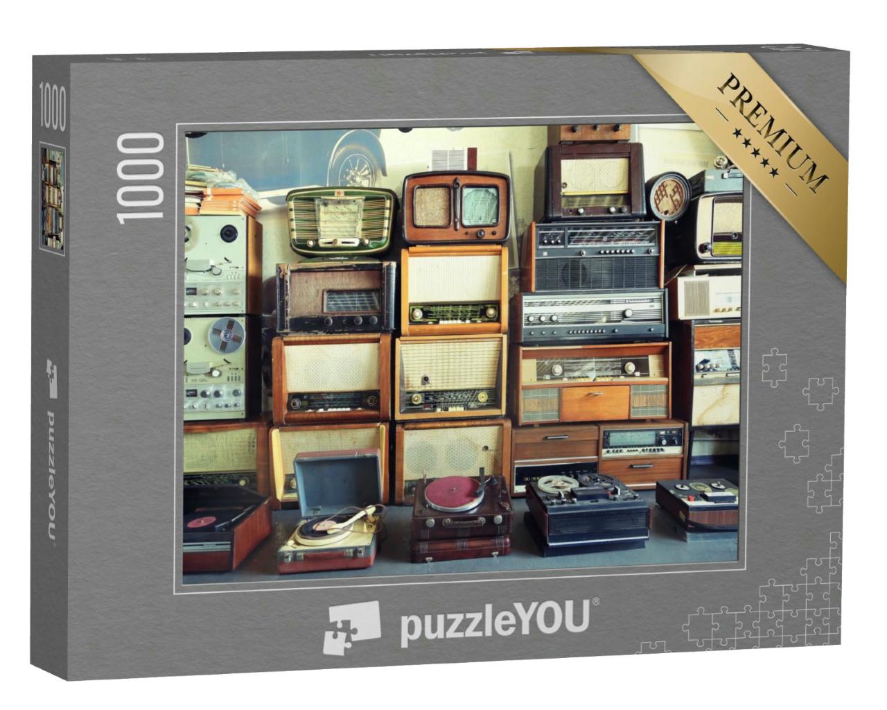 Puzzle 1000 Teile „Wunderbare Sammlung alter Radios und Plattenspieler“