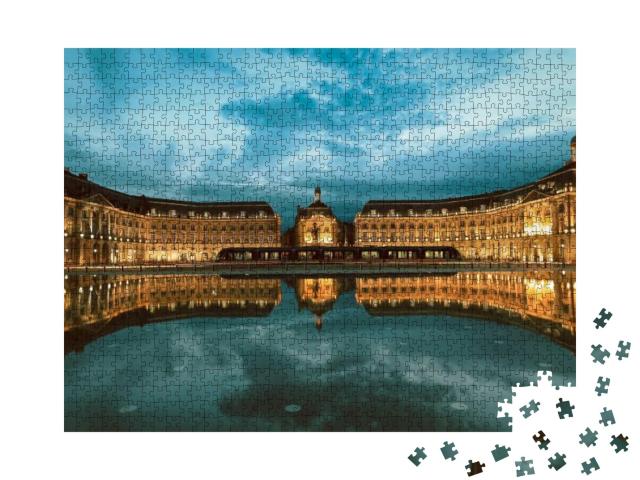 Puzzle 1000 Teile „Place De La Bourse in Bordeaux, Frankreich, UNESCO-Weltkulturerbe“