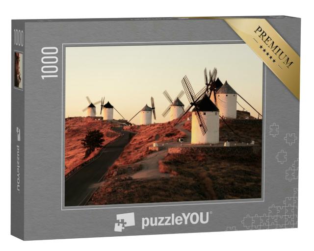 Puzzle 1000 Teile „Bild der berühmten Windmühlen von Consuegra, Kastilien-La Mancha, Spanien“