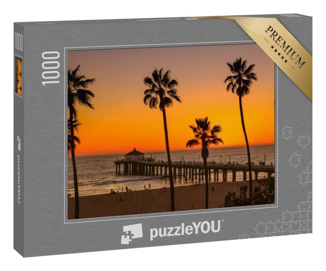 Puzzle 1000 Teile „Manhattan Beach im Sonnenuntergang, Los Angeles, USA“