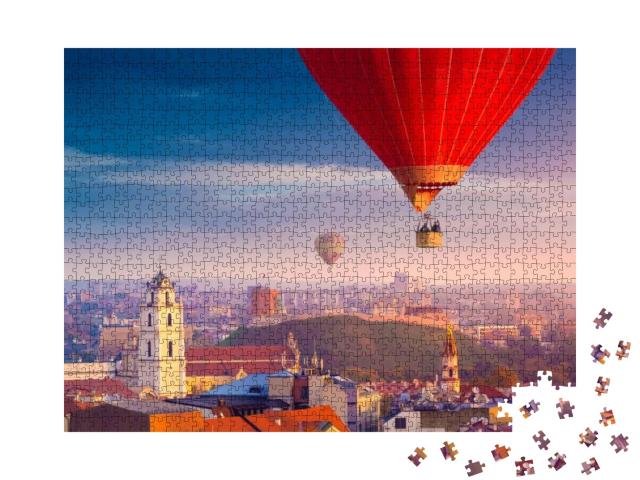 Puzzle 1000 Teile „Luftaufnahme von Vilnius, Litauen“