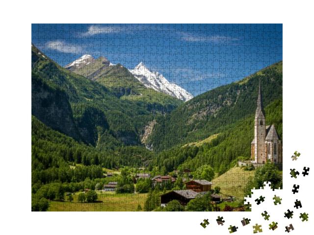 Puzzle 1000 Teile „Stadt Heiligenblut unter dem Großglockner, Österreich“