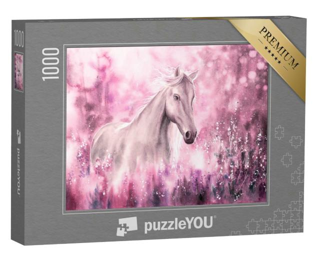 Puzzle 1000 Teile „Aquarellmalerei: Fantastisches Wildpferd“