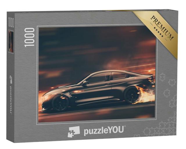Puzzle 1000 Teile „Street Racer: schwarzer Sportwagen“