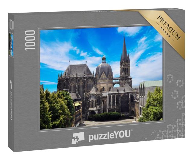 Puzzle 1000 Teile „Aachener Dom in Aachen, Deutschland an einem sonnigen Tag“