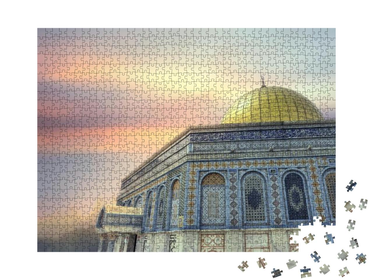 Puzzle 1000 Teile „Felsendom im Abendlicht, Jerusalem“