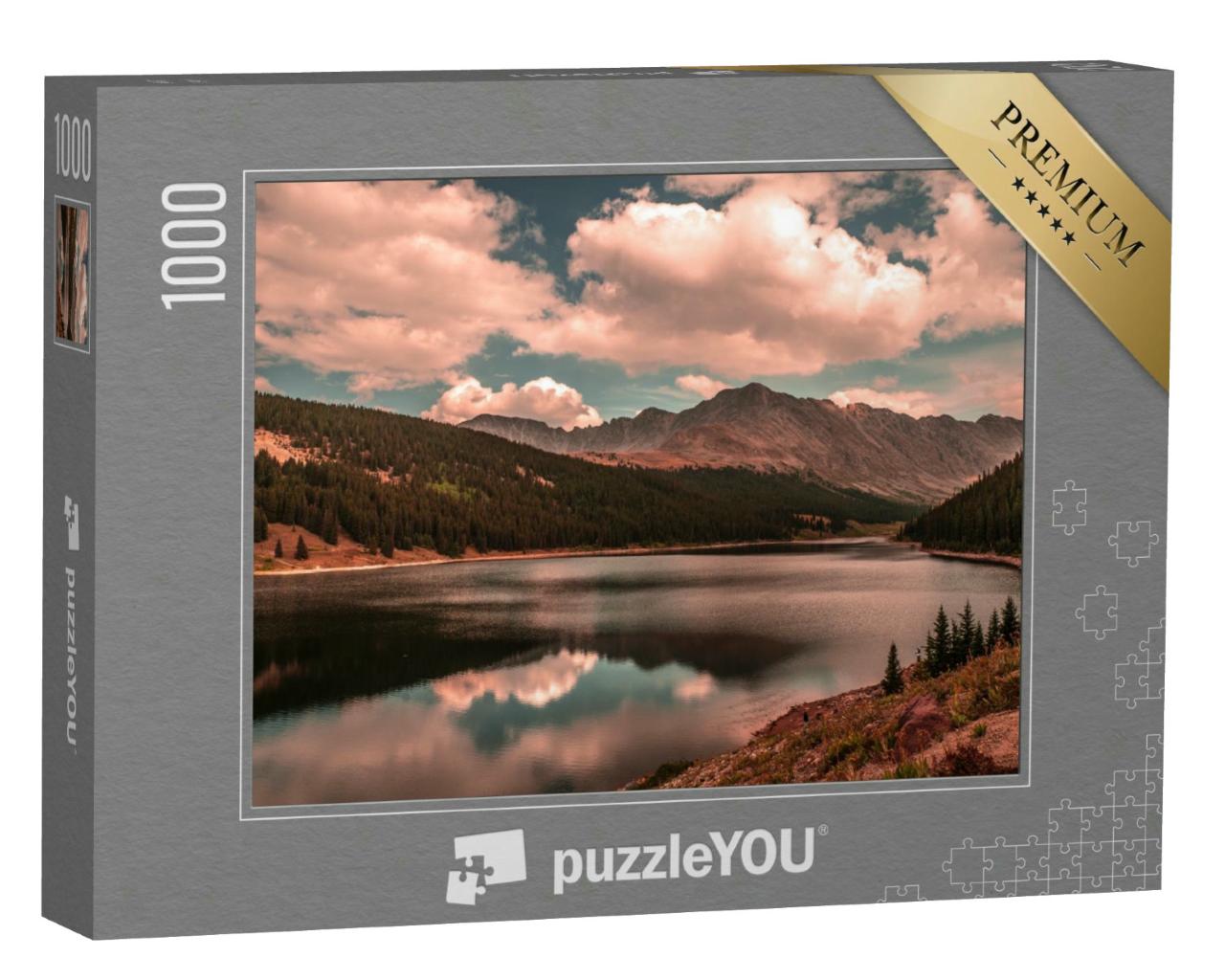 Puzzle 1000 Teile „Bunter Himmel über den Rocky Mountains“