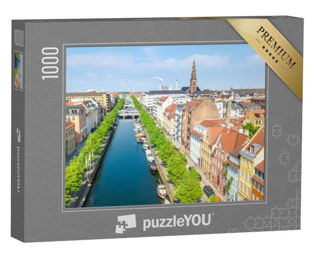 Puzzle 1000 Teile „Luftaufnahme der Skyline von Kopenhagen, Skyline mit Nyhavn, Dänemark“