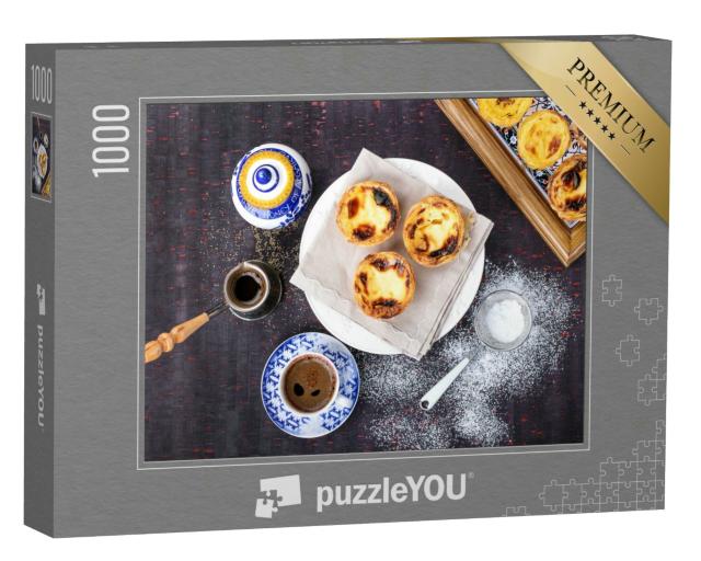 Puzzle 1000 Teile „Pastel de Nata, traditionelles portugiesisches Gebäck“