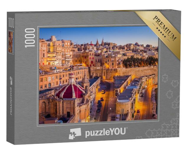 Puzzle 1000 Teile „Malta: Die Hauptstadt Valletta im Sonnenaufgang“
