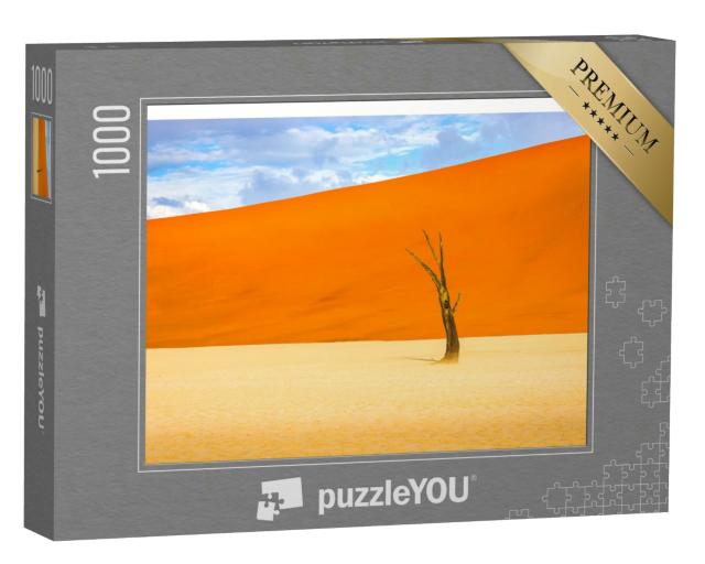 Puzzle 1000 Teile „Einsamer toter Baum in der orangefarbenen Sandwüste Sahara“