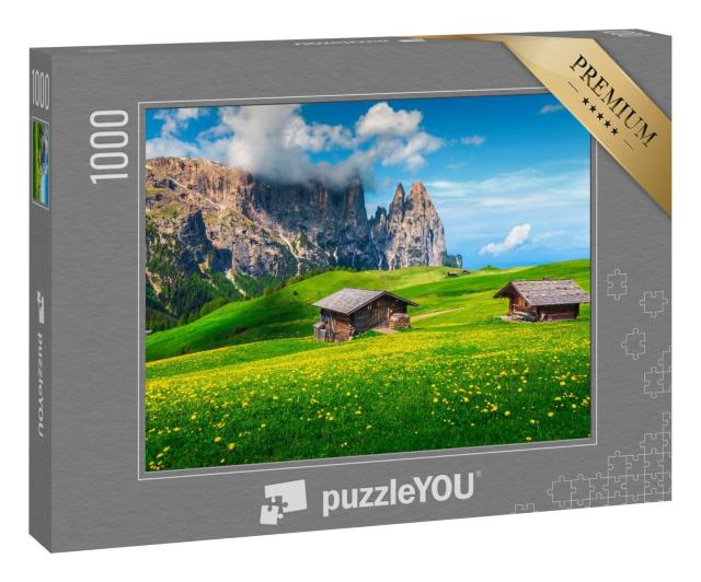 Puzzle 1000 Teile „Malerische Landschaft der Seiser Alm, Dolomiten, Südtirol“