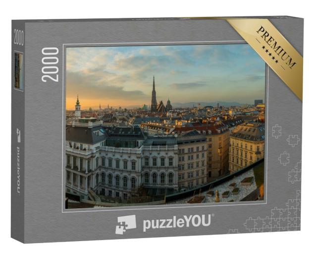 Puzzle 2000 Teile „Wien im Sonnenuntergang, Österreich“