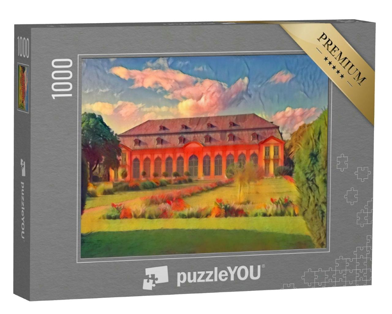Puzzle 1000 Teile „im Kunst-Stil von Franz Marc - Altes Haus in Darmstadt, Hessen, Deutschland“