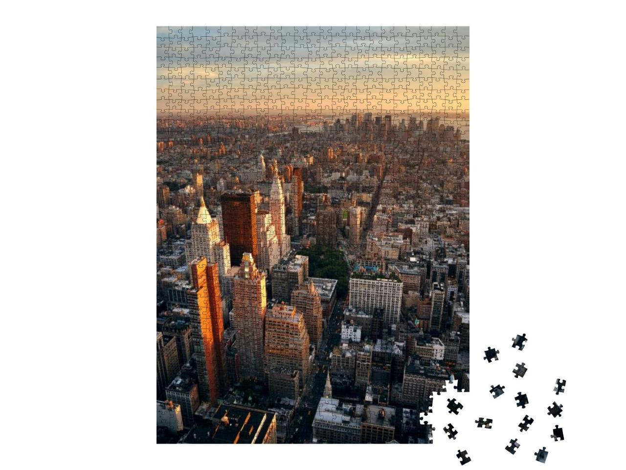 Puzzle 1000 Teile „Sonnenuntergang über New York City“