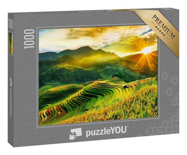 Puzzle 1000 Teile „Terrassenartig angeordnete Reisfelder in Vietnam“