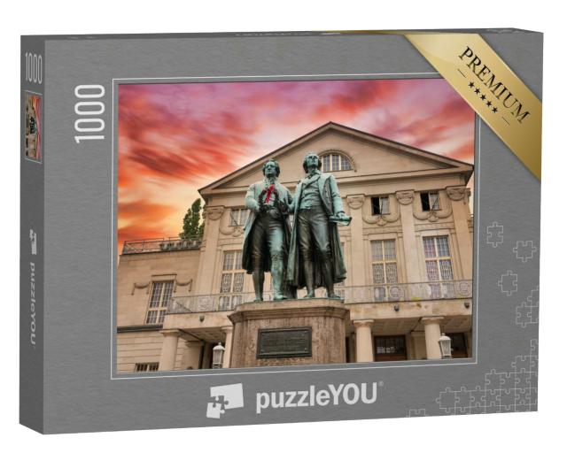 Puzzle 1000 Teile „Goethe-Schiller-Denkmal in Weimar, Thüringen, Deutschland“