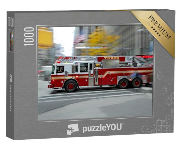 Puzzle 1000 Teile „Feuerwehrauto auf schnellstem Weg zum Einsatzort“