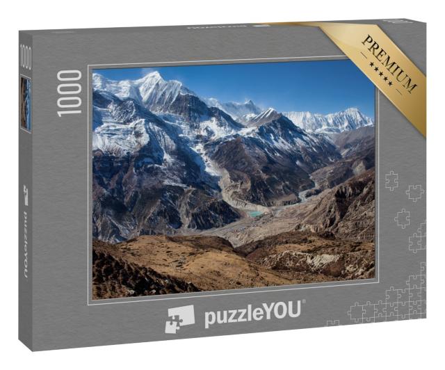 Puzzle 1000 Teile „Annapurna-Rundweg, Weg zum Eissee“