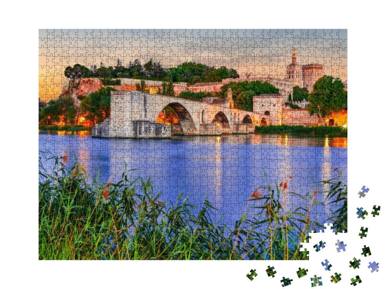 Puzzle 1000 Teile „Pont Saint-Benezet an der Rhone, Avignon, Frankreich“