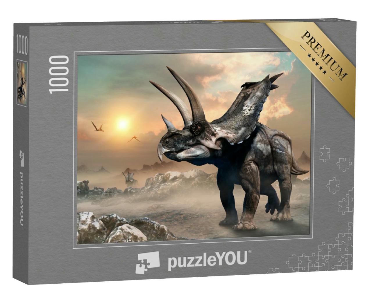 Puzzle 1000 Teile „Agujaceratops, 3D-Illustration“