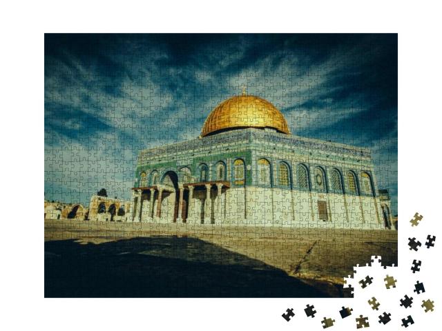 Puzzle 1000 Teile „Der Felsendom mit seiner goldenen Kuppel, Jerusalem, Israel“