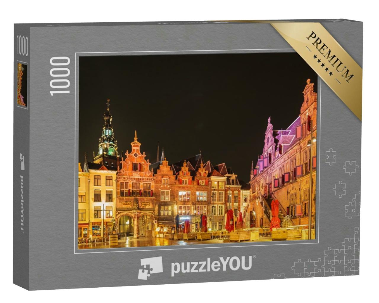 Puzzle 1000 Teile „Platz im der Altstadt von Nijmegen, Niederlande“