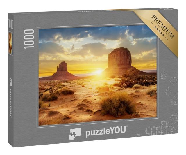 Puzzle 1000 Teile „Sonnenuntergang im Monument Valley, USA“