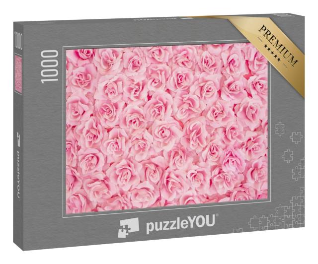 Puzzle 1000 Teile „Hintergrundbild mit rosa Rosen“