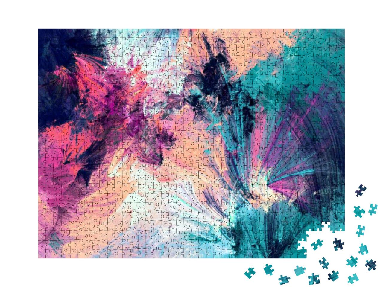 Puzzle 1000 Teile „Abstrakte Malerei: Futuristisches Muster“