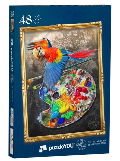 Puzzle 48 Teile „Art Papagei“