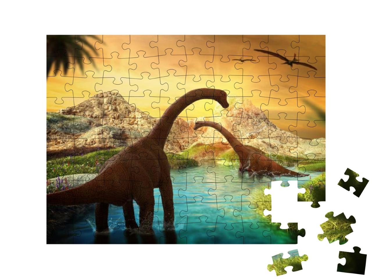 Puzzle 100 Teile „Die Welt der Dinosaurier“