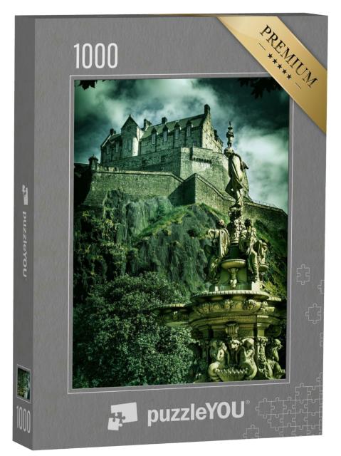 Puzzle 1000 Teile „Aufnahme von Edinburgh Castle, Vintage-Look“