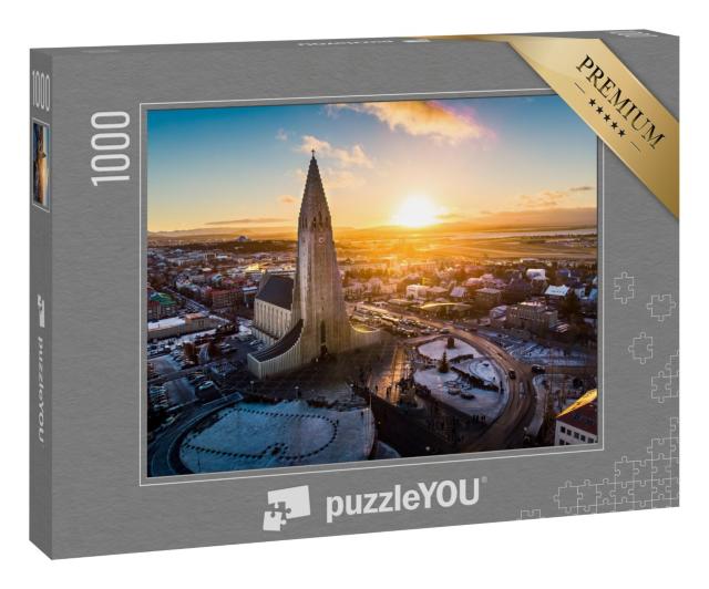 Puzzle 1000 Teile „Kirche Hallgrimskirkja in Reykjavik, Island“