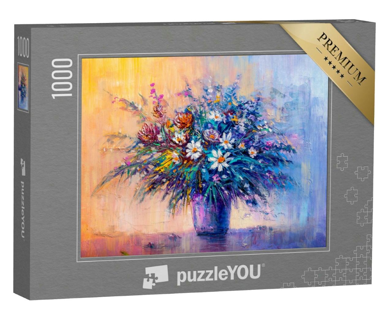 Puzzle 1000 Teile „Impressionistischer Stil: ein Strauß aus Wildblumen“